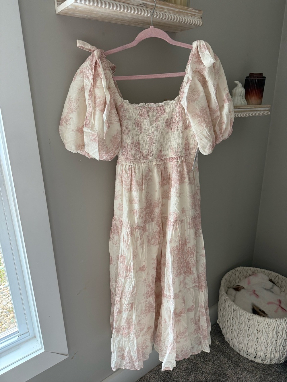 Worth Collective Elena Pink Toile Dress NWT
